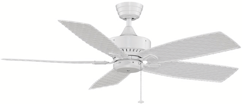 Cancun Ceiling Fan White Finish w/ All-weather Composite Woven Bamboo Blades