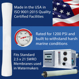 2.5" x 21" Fiberglass/FRP Seawater Membrane Housing Pressure Vessel for Watermaker 1200 psi