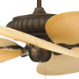 Outdoor Rated Ceiling Fan Bronze Finish Natural Palm Leaf Blades.