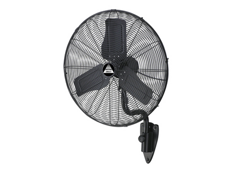 Black 24" Wall Mount Oscillating Misting w/ Mist Ring and Ruby Nozzles (Black) (F24B)