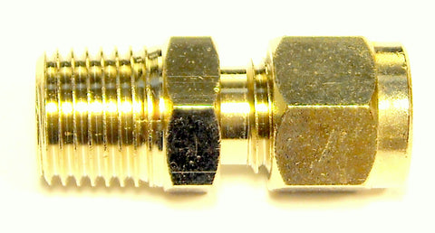 1/4" Compression x 1/4" Male NPT Adapter Nickel Plated Brass (C1X1-4MNPT)