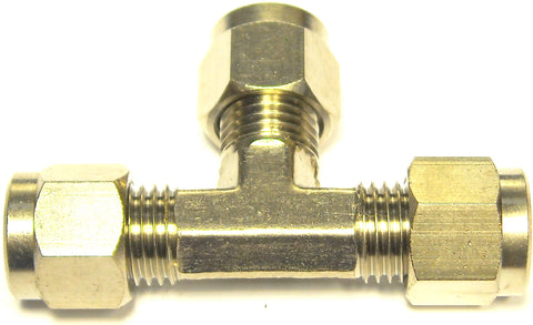 1/4" Compression Tee Nickel Plated Brass (C1T)
