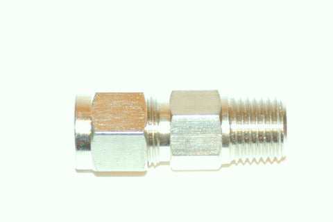 3/8" Compression x 1-4 Male NPT Adapter Nickel Plated Brass (C3X1/4"MNPT)