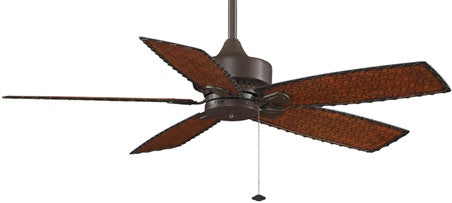 Cancun Damp/Wet Location Ceiling Fan w/ All-Weather Composite Woven Bamboo Blades (Oil Rubbed Bronze)